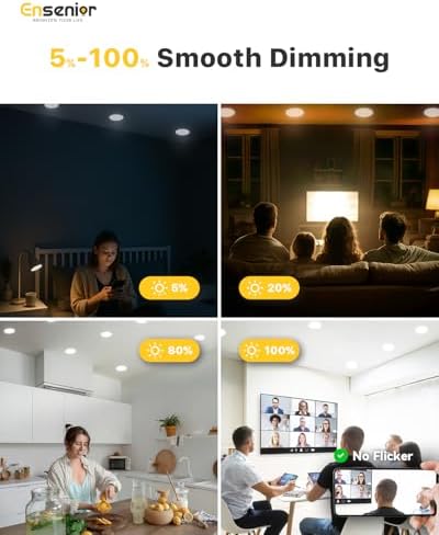 Ensenior 4 Pack 6 Inch LED Recessed Light
