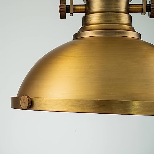 ALOADECOR 13" Antique Brass Dome Pendant Light