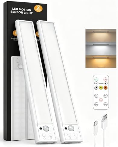 Wireless Under Cabinet Lights, 2 Pack, 2200mAh Rechargeable