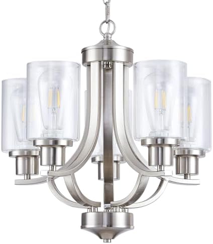 5-Light Brushed Nickel Dining Room Chandelier