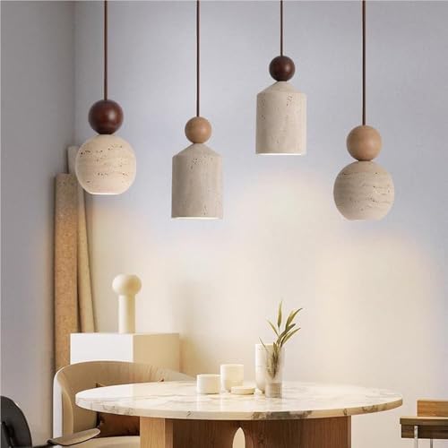 Vintage Industrial Natural Stone Pendant Light, Log Color