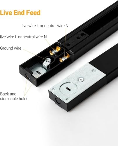 Zoomable 8-Light 12W LED Track Lighting Kit, Black
