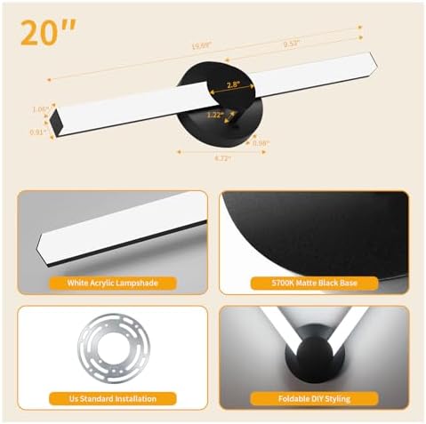 20 Inch LED Bathroom Vanity Light, 5700K