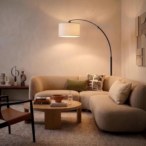 Brightech Logan Arc Floor Lamp for Living Rooms, Black