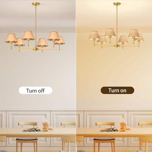 WIHTU 6-Light 36" Rattan Chandelier