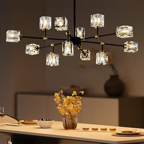 12-Light Modern Crystal Sputnik Chandelier