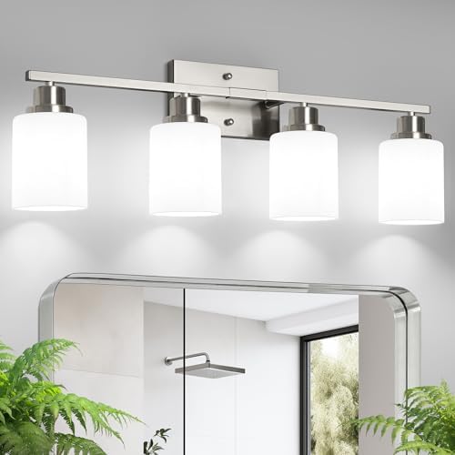 Ascher 4-Light Bathroom Vanity Light, Brushed Nickel