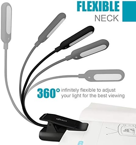 VAVOFO Rechargeable Clip-on Reading Light, 7 LEDs, Black
