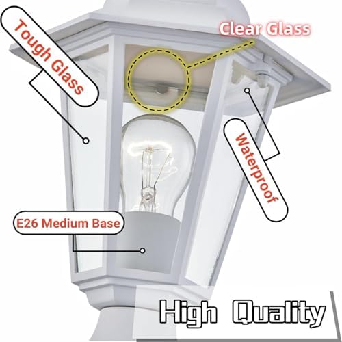 WISBEAM 2-Pack Outdoor Post Lights, White