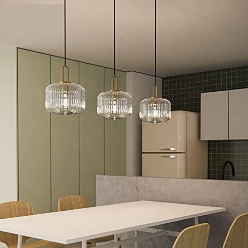 Industrial Vintage Ribbed Glass Pendant Light, Bronze Finish