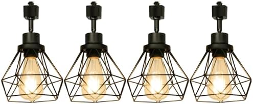 E26 Track Lighting Heads, 4-Light Black