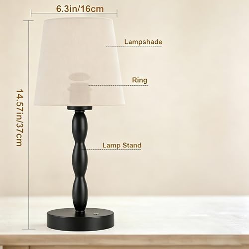 CASTLELIFE Rechargeable Cordless Table Lamp, Black