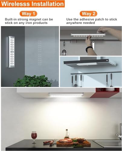 Diomart Wireless RGB Under Cabinet Lights, 4 Pack