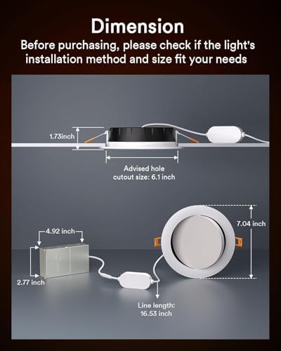 Lumary Gimbal Smart 6 Inch Recessed Lighting