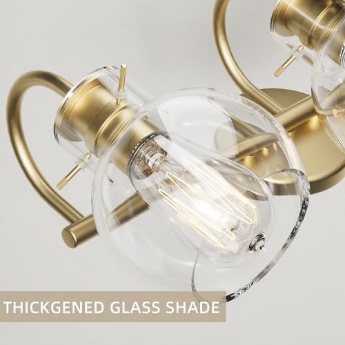2 Lights Modern Gold Bathroom Vanity Light