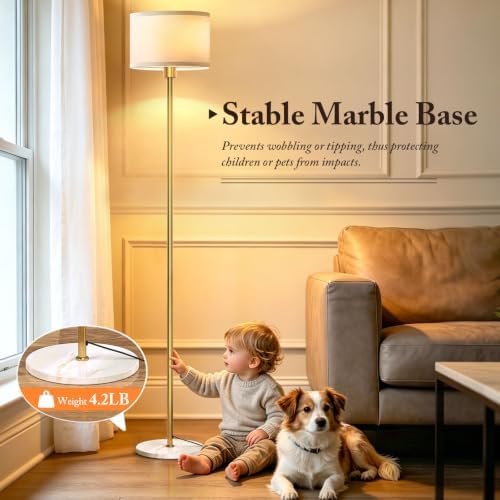 63" Floor Lamp with Marble Base