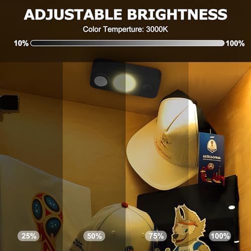 NIEGNOWOO Rechargeable LED Motion Sensor Puck Lights, 4 Pack