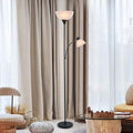 Adjustable Black Floor Lamp with Reading Light, 72"