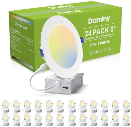DAMINY 24 Pack 6 Inch Canless LED Recessed Lighting