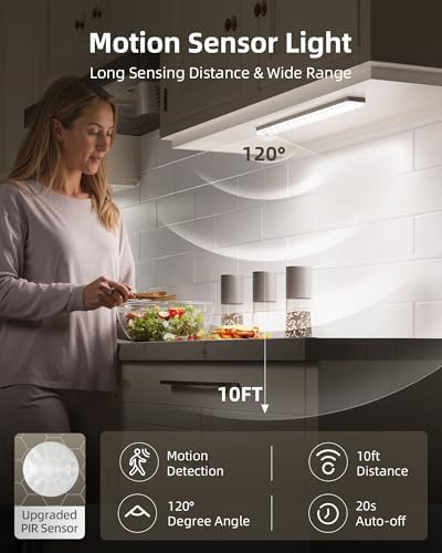 EZVALO 3-Pack Rechargeable Motion Sensor Under Cabinet Lights