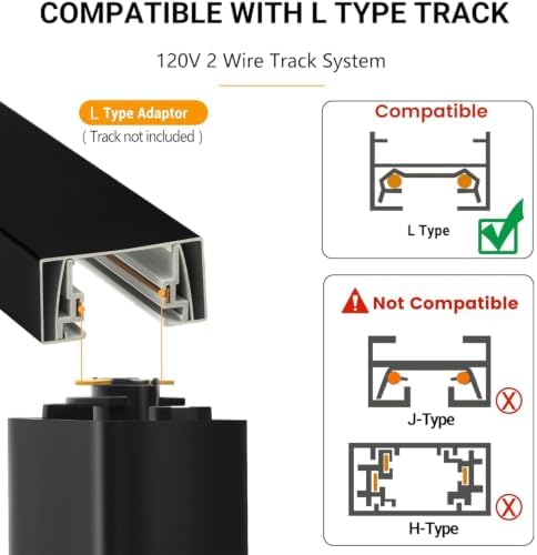 L Type LED Track Lighting Heads, 6-Pack