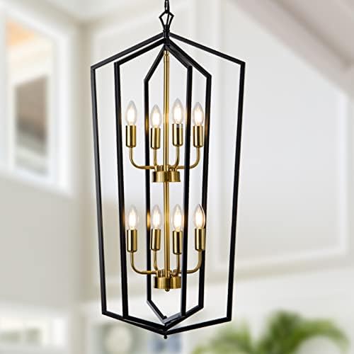 Lanhall 8-Light Black Lantern Pendant Light