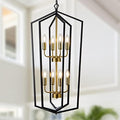 Lanhall 8-Light Black Lantern Pendant Light