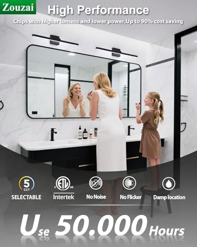 zouzai 24 inch Modern Bathroom Vanity Lighting Fixtures Over Mirror
