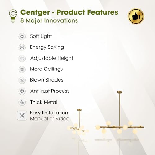 9-Light Gold Glass Globe Sputnik Chandelier