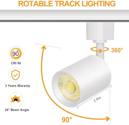 VANoopee 10W H Type LED Track Lighting Heads, 12-Pack