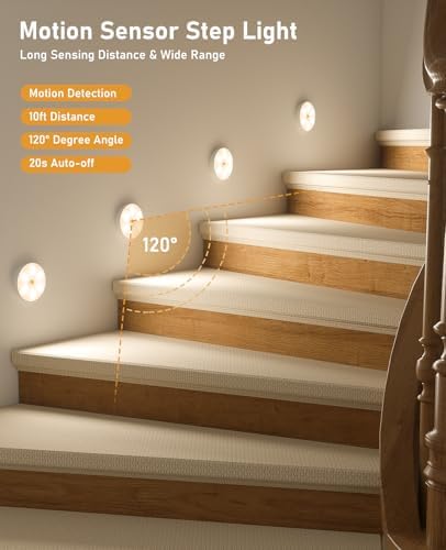 Under Cabinet Lighting with Remote, Motion Sensor Step Lights