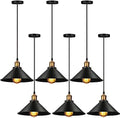 Retisee 6 Pcs Industrial Pendant Light, Black