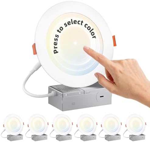 Amico 6 Pack 6 Inch 5CCT Ultra-Thin Recessed Light