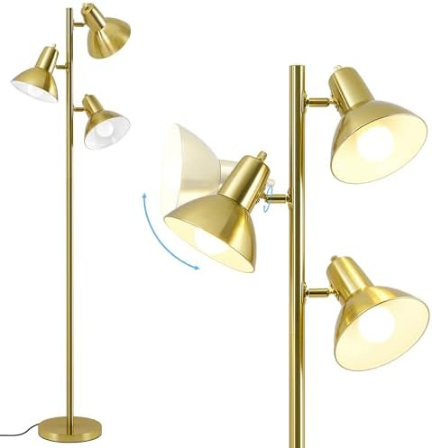 3-Light 67" Metal Tree Floor Lamp