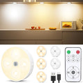 Under Cabinet Puck Lights with Remote, 6 Pack