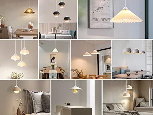 Industrial Mini Pendant Light Kit, White E26 Socket