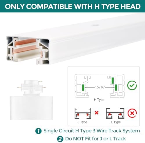 iCreating H-Track Lighting Rails Kit, 26ft White