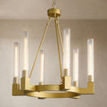 23.6 Inch 6-Light Wagon Wheel Chandelier
