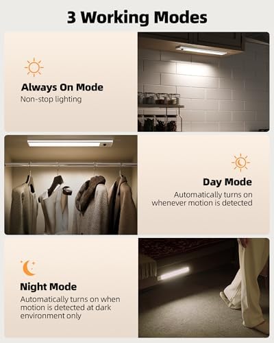 EZVALO 12-inch Rechargeable Under Cabinet Lights, 6 Pack