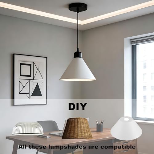 Black Industrial Pendant Light Kit, E26 Socket