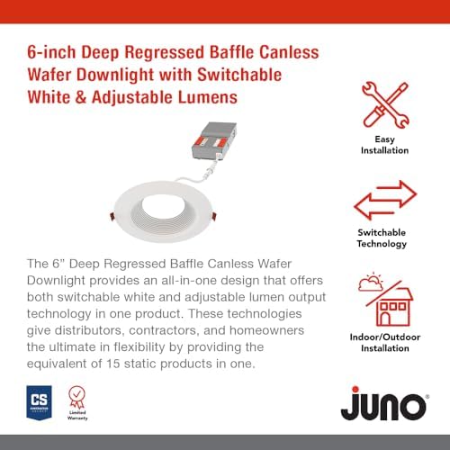 Juno 6" Canless Wafer LED Light 6Pk
