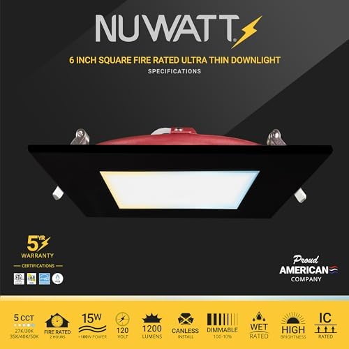 NUWATT 12 Pack 6 Inch LED Wafer Lights