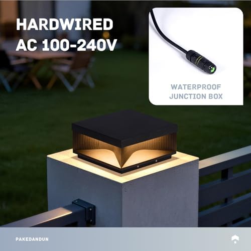 Outdoor Post Lights Hard Wired, 11.81" Glass Column Lights