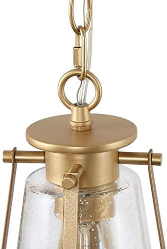 KSANA Gold Pendant Light, Seeded Glass