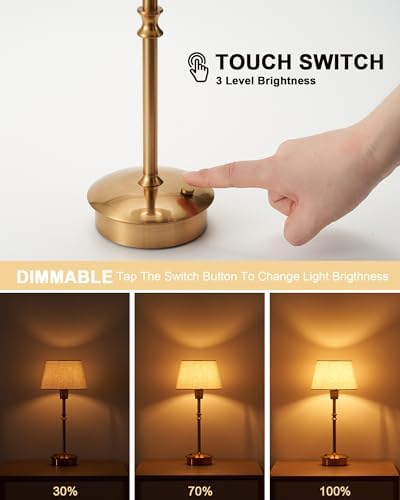 UMEXUS Cordless Rechargeable Table Lamp, Battery Operated