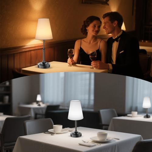 Black Portable Cordless Table Lamp, 2700-6000K