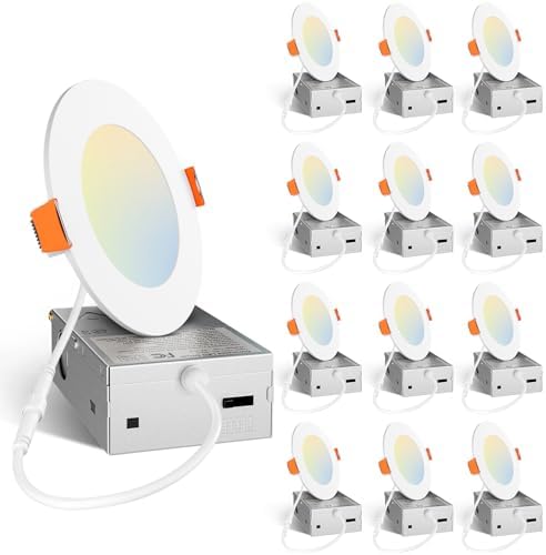 Amico 12 Pack 4 Inch LED Recessed Lighting