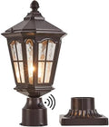 Dusk-to-Dawn Aluminum Outdoor Post Light, Oil Rubbed Bronze