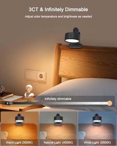 5000mAh Rechargeable Clip-On Reading Light for Bed
