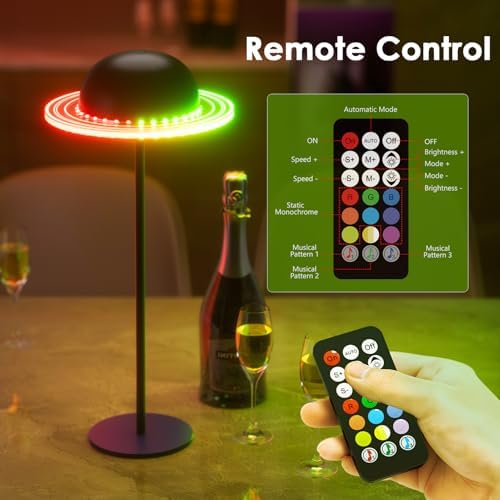 KIBTOY 2 Pack Cordless Rechargeable Table Lamps